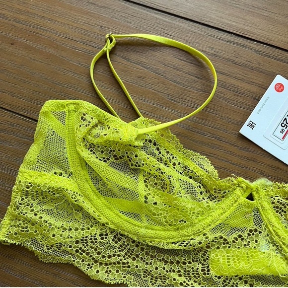 Zara Lace Underwire Bra 34B NWT Green - Picture 2 of 3